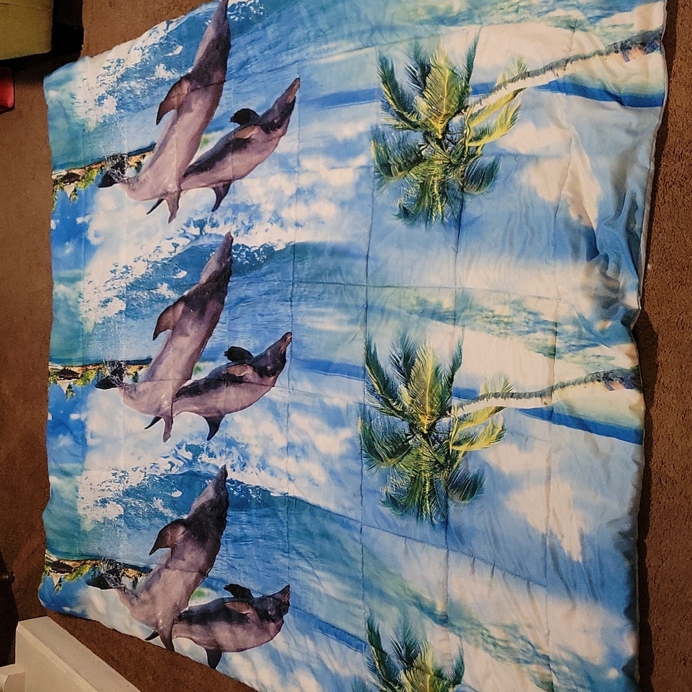 Dolphin twin comforter and sham